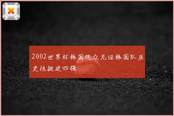 2002世界杯韩国观众见证韩国队历史性挺进四强